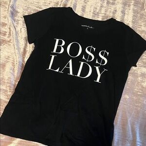 Express Black Tee with White "BOSS LADY" Graphic